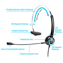 Load image into Gallery viewer, Noise Canceling Headset Convertible RJ9 Earphone with Microphone Adaptor