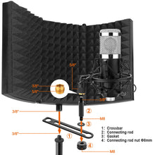 Load image into Gallery viewer, Foldable Microphone Isolation Shield Adjustable Tripod Stand Recording Studio