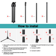 Load image into Gallery viewer, Foldable Microphone Isolation Shield Adjustable Tripod Stand Recording Studio