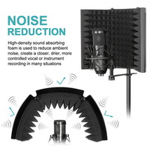 Load image into Gallery viewer, Foldable Microphone Isolation Shield Adjustable Tripod Stand Recording Studio