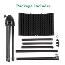 Load image into Gallery viewer, Foldable Microphone Isolation Shield Adjustable Tripod Stand Recording Studio