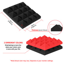Load image into Gallery viewer, Sound Proof Padding, AGPtEK 24 Packs Soundproof Foams 25x25x5CM Acoustic Foam Panels, Ideal for Recording Studio, TV Room, Kid’s Room,and Office and Podcast Recording