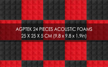 Load image into Gallery viewer, Sound Proof Padding, AGPtEK 24 Packs Soundproof Foams 25x25x5CM Acoustic Foam Panels, Ideal for Recording Studio, TV Room, Kid’s Room,and Office and Podcast Recording