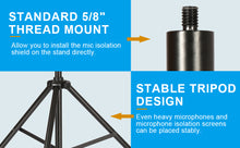 Load image into Gallery viewer, AGPtEK Microphone Stand Wind Screen Bracket with Adjustable Non-slip Tripod Base