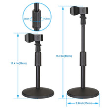 Load image into Gallery viewer, AGPtEK Desk Microphone Stand with Mic Clip 5/8" Male to 3/8" Female Screw Upgraded Adjustable