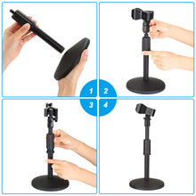 Load image into Gallery viewer, AGPtEK Desk Microphone Stand with Mic Clip 5/8" Male to 3/8" Female Screw Upgraded Adjustable