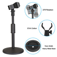 Load image into Gallery viewer, AGPtEK Desk Microphone Stand with Mic Clip 5/8" Male to 3/8" Female Screw Upgraded Adjustable