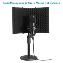 Load image into Gallery viewer, AGPtEK Compact Microphone Isolation Shield+Desk Mic Stand Soundproofing Insulation Stainable Adjustable