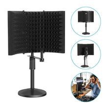Load image into Gallery viewer, AGPtEK Compact Microphone Isolation Shield+Desk Mic Stand Soundproofing Insulation Stainable Adjustable