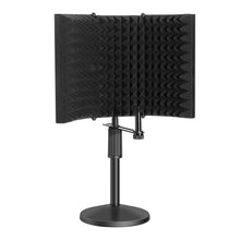 Load image into Gallery viewer, AGPtEK Compact Microphone Isolation Shield+Desk Mic Stand Soundproofing Insulation Stainable Adjustable