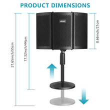 Load image into Gallery viewer, AGPtEK Compact Microphone Isolation Shield+Desk Mic Stand Soundproofing Insulation Stainable Adjustable