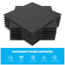 Load image into Gallery viewer, AGPtEK 12 Packs Acoustic Absorption Panels 12 * 12 * 0.4 Inches Sound Insulation Panels Beveled Edge Tiles, High Density Acoustic Sound Absorbing Panels, Great for Home & Offices, Wall Decoration and Acoustic Treatment (Black)
