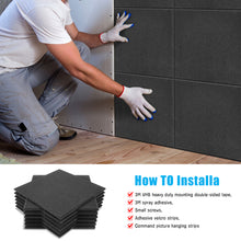 Load image into Gallery viewer, AGPtEK 12 Packs Acoustic Absorption Panels 12 * 12 * 0.4 Inches Sound Insulation Panels Beveled Edge Tiles, High Density Acoustic Sound Absorbing Panels, Great for Home & Offices, Wall Decoration and Acoustic Treatment (Black)