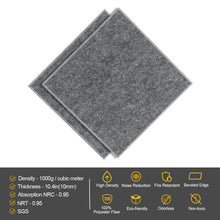 Load image into Gallery viewer, Dark Grey 12pcs Acoustic Panels High Density Soundproof Absorbing Noise Cancellation Wall Decoration & Acoustic Treatment