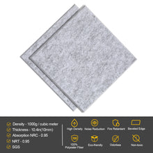 Load image into Gallery viewer, Light Grey AGPtEK 12 Packs Acoustic Absorption Panels High Density Noise Cancellation Wall Decoration Acoustic Treatment