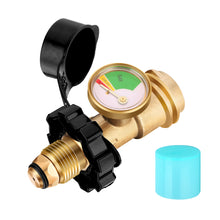 Load image into Gallery viewer, Propane Tank Adapter with Gauge Converts POL LP Tank Service Valve QCC1 / Type 1