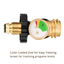 Load image into Gallery viewer, Propane Tank Adapter with Gauge Converts POL LP Tank Service Valve QCC1 / Type 1
