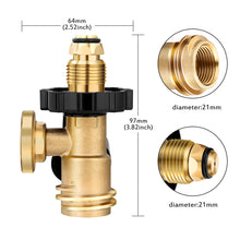 Load image into Gallery viewer, Propane Tank Adapter with Gauge Converts POL LP Tank Service Valve QCC1 / Type 1