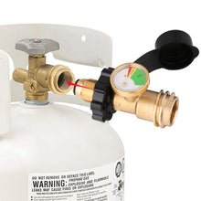 Load image into Gallery viewer, Propane Tank Adapter with Gauge Converts POL LP Tank Service Valve QCC1 / Type 1