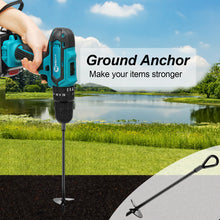 Load image into Gallery viewer, AGPtEK 4 Packs Ground Anchor Kit with 15 Inches Long and 0.5 Inches Thick, Ground Anchors Heavy Duty Great for Tents, Canopies, Sheds, Trampoline and Swing Sets