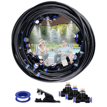 Load image into Gallery viewer, Mist Cooling System 26Ft Line + 10 T-Joint Nozzles Water Sprayer Patio Garden Lawn