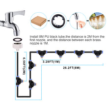 Load image into Gallery viewer, Mist Cooling System 26Ft Line + 10 T-Joint Nozzles Water Sprayer Patio Garden Lawn