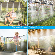 Load image into Gallery viewer, Misting Cooling System 65.6Ft Hose Line + 23 T-Joint Nozzles Water Sprayer for Lawn Garden Patio