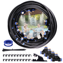 Load image into Gallery viewer, Misting Cooling System 65.6Ft Hose Line + 23 T-Joint Nozzles Water Sprayer for Lawn Garden Patio