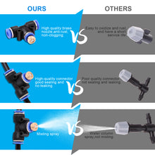 Load image into Gallery viewer, Misting Cooling System 65.6Ft Hose Line + 23 T-Joint Nozzles Water Sprayer for Lawn Garden Patio