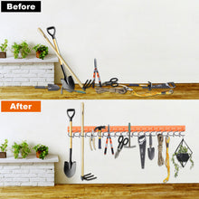 Load image into Gallery viewer, 4 Set 64” Garden Tool Organizer Wall Mounted Hanger Hooks Home Garage