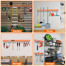 Load image into Gallery viewer, 4 Set 64” Garden Tool Organizer Wall Mounted Hanger Hooks Home Garage