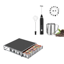 Load image into Gallery viewer, USB Electric Milk Coffee Frother Set 3 Speeds Foam Maker Blender 2 Whisks Heads