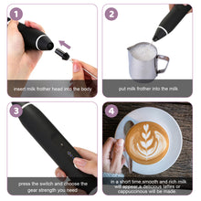 Load image into Gallery viewer, USB Electric Milk Coffee Frother Set 3 Speeds Foam Maker Blender 2 Whisks Heads