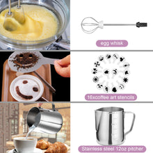 Load image into Gallery viewer, USB Electric Milk Coffee Frother Set 3 Speeds Foam Maker Blender 2 Whisks Heads
