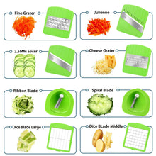 Load image into Gallery viewer, Upgraded 14pcs Vegetable Spiralizer Mandoline Slicer Dicer Food Chopper Cutter