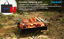 Load image into Gallery viewer, Camping Grill Barbecue Tool Folding & Lightweight Steel Mesh Portable for Outdoor Cooking Hiking Tailgating