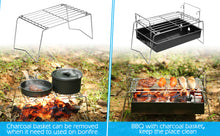Load image into Gallery viewer, Camping Grill Barbecue Tool Folding & Lightweight Steel Mesh Portable for Outdoor Cooking Hiking Tailgating