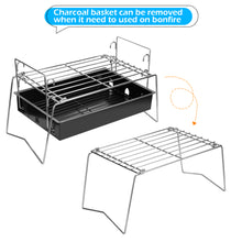 Load image into Gallery viewer, Camping Grill Barbecue Tool Folding & Lightweight Steel Mesh Portable for Outdoor Cooking Hiking Tailgating