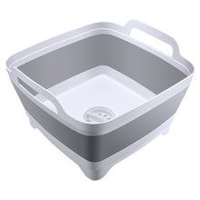 Load image into Gallery viewer, Foldable Dish Tub Washing Basin Collapsible Draining Pan Strainer Food Basket