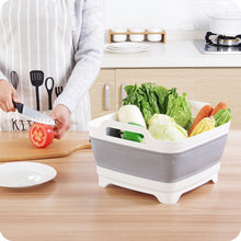 Load image into Gallery viewer, Foldable Dish Tub Washing Basin Collapsible Draining Pan Strainer Food Basket