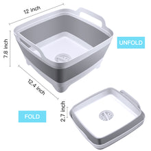 Load image into Gallery viewer, Foldable Dish Tub Washing Basin Collapsible Draining Pan Strainer Food Basket