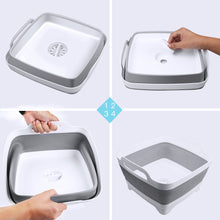 Load image into Gallery viewer, Foldable Dish Tub Washing Basin Collapsible Draining Pan Strainer Food Basket