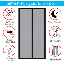 Load image into Gallery viewer, Magnetic Screen Door with Durable Fiberglass Mosquito Mesh Curtain