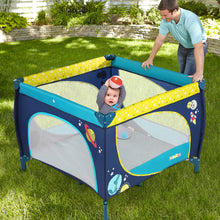 Load image into Gallery viewer, Odoland	39''x 39'' Infant Toddler Foldable Playpen Playard With Mattress Rail Fence Blue