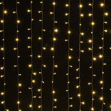 Load image into Gallery viewer, 300LED Solar Waterproof Curtains Light 2400mah High Capacity Battery Lights Warm White