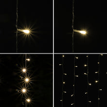 Load image into Gallery viewer, 300LED Solar Waterproof Curtains Light 2400mah High Capacity Battery Lights Warm White