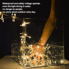 Load image into Gallery viewer, 3M/10ft 300LED Warm White Starry Fairy String Curtain Light Wall Plug-in Waterproof Outdoor