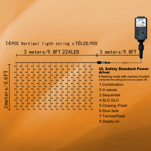 Load image into Gallery viewer, 3m x 2m Cool White Waterproof Curtain Fairy String Lights with 8 Modes