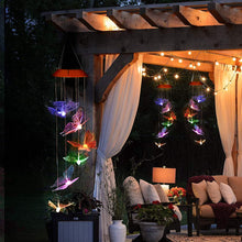 Load image into Gallery viewer, Windlights Solar Powered LED Butterfly Wind Chimes Hanging lamp Garden Home Decoration