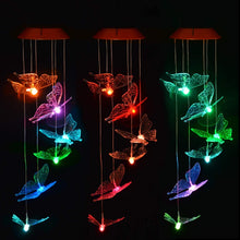 Load image into Gallery viewer, Windlights Solar Powered LED Butterfly Wind Chimes Hanging lamp Garden Home Decoration